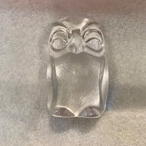 Nachtmann Riedel Bavarian Crystal 4" Owl Paperweight Clear Vintage - Picture 2 of 10
